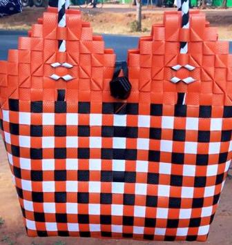 Hand woven re usable plastic shopping bag Kenya on wholesale