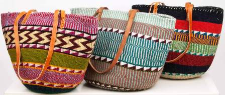 Patterned designer shopping sisal bags Kenya